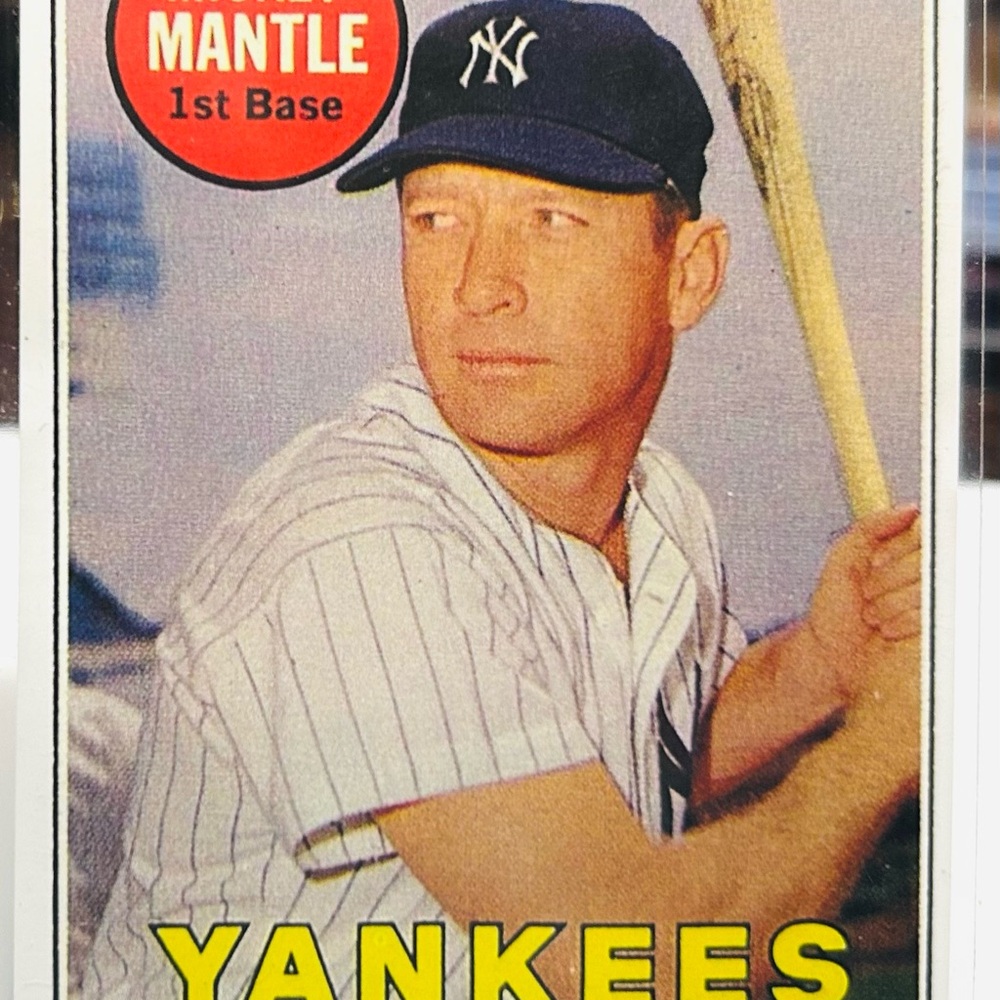 **LOWEST PRICE**!! 1969 MICKEY MANTLE YANKEES WHITE LETTER in MINT. ‘96 COMMEM.!